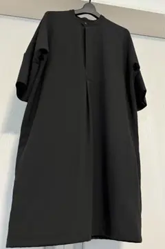 fildefer ブラック シャツワンピース 七分袖