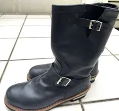 vansブラックレザーエンジニアブーツ