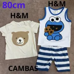 H&M くまのTシャツ　セサミストリートのタンクトップ　ショートパンツ　男の子