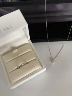 週末値下♪美品 TASAKI ダイヤネックレスu0026リング二点セット 0.37ct