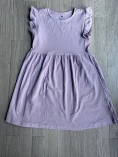 H&M 薄紫色フリル袖ワンピース　新品未使用　122/128