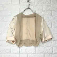 ☆アサクラ【S相当】ゴールドベージュ ボレロ シフォン 光沢感 パーティーシーン