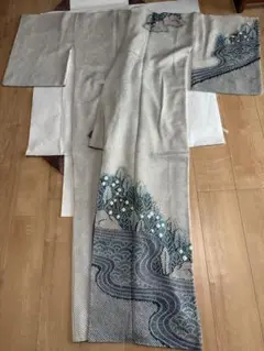 美品☆きぬたや　藤娘　訪問着　樹木　正絹　袷　総絞り