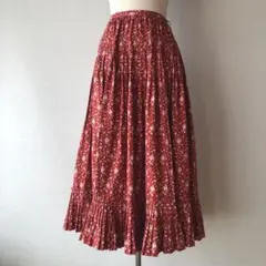 ピンクハウス プリーツ 花柄 ロングスカート S