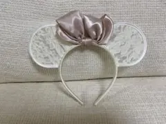 ディズニー　カチューシャ　レース　ピンク