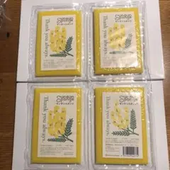 サンサンスポンジ　フラワーラベル　ソフトタイプ 4個セット　ミモザ