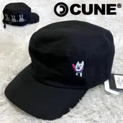新品 未使用 CUNE ワークキャップ 帽子 20A1 白イヌ 刺繍