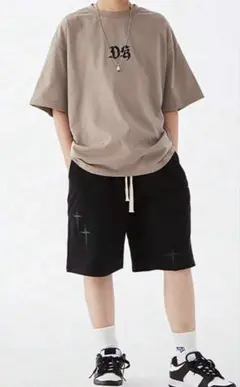 【SHEIN】kidsブラウン ロゴTシャツ 150cm