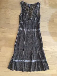 美品♡DKNY♡ブラウン レース ノースリーブ ワンピース サイズ2