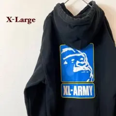 XLARGE パーカー フーディー ヘビーオンス L バックプリント スケボー