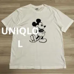 UNIQLO UT DisneミッキーTシャツ 半袖 白 メンズ Lサイズ