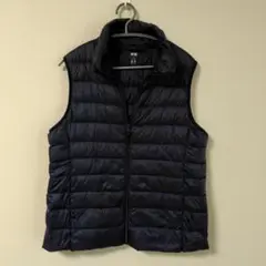 【美品】ユニクロ　ダウンベスト　ネイビー　XLサイズ