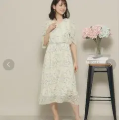 【美品】イッツデモ　ドビーカシュクールワンピース　日比谷花壇