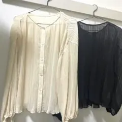 【※値下げしました！】２枚セット⭐︎ブラウス（ホワイト・ブラックセット）