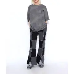 【美品】PUNYUS プニュズ パッチワークデニム フレアパンツ 2