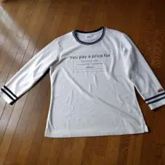 ellesse ホワイト Tシャツ レディースLサイズ 七分袖