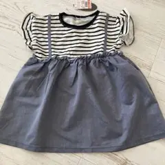 【新品タグ付き】しまむら　ボーダーワンピース　サイズ90 女の子