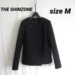 THE SHINZONE メルトン ウール ブラック ノーカラー ジャケット M