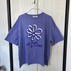 花柄プリント Tシャツ パープル RADIATE