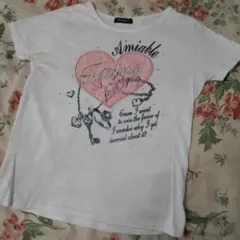 ピンクのハートレースが可愛い映えTシャツ