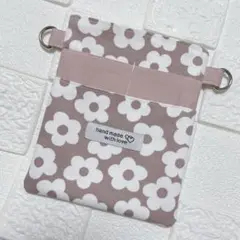 ナースポーチ　オーガナイザー　移動ポケット　ハンドメイド　花柄　くすみピンク