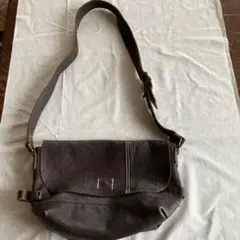BOY C O IＴ　ボイコットダークブラウン レザー ショルダーバッグキズ有