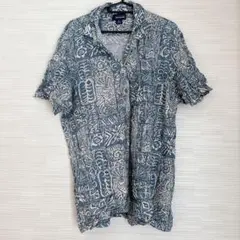 art house アロハシャツ 半袖 青白パターン XXLサイズ