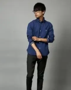 The DUFFER of ST.GEORGEリブ袖 インディゴドビーシャツ L