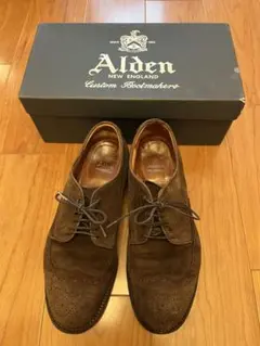 Alden オールデン　スエードウィングチップシューズ　8D 箱