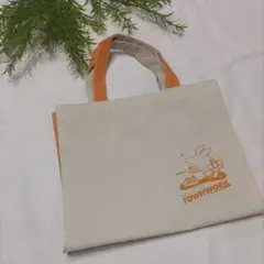 【未使用】TOWNWORK 手提げ袋 クリーム オレンジ