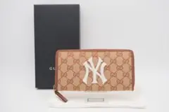 GUCCI ラウンドファスナー長財布 GGキャンバス ニューヨークヤンキース