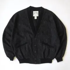 USA製 80s ウール混カーディガン 霜降り S アメリカ古着 ヴィンテージ