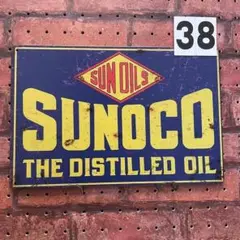 スノコオイル SUNOCO 《38》レトロ ブリキ 看板 ☻