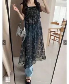 ノースリーブ花柄ロングワンピース新品グレイル