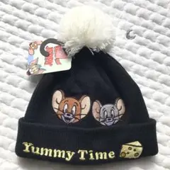トム＆ジェリー ポンポン付きニット帽 頭囲50cm【新品未使用】