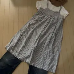 新品　 ハンドメイド　ストライプ　キャミワンピース　おまけ付き