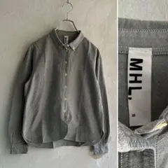 美品 MHL. オックスフォード BDシャツ マーガレットハウエル グレー