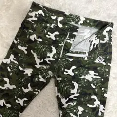 【近年モデル】 パーリーゲイツ ストレッチ カモフラ 迷彩 ロゴ パンツ 4 M