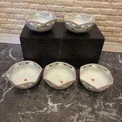 有田焼 陶器小鉢 5個セット 八角形