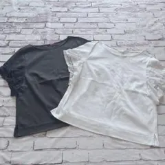 ☆ AMACA アマカ　半袖カットソー　袖レース　白　黒　2枚セット