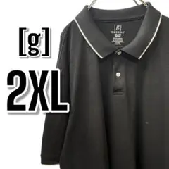 【696】GEORGE ブラック 2XL ビッグサイズUSA古着 ポロシャツ