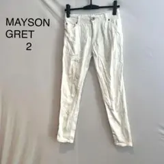 M836 MAYSON GRET ホワイト スキニーパンツ サイズ2