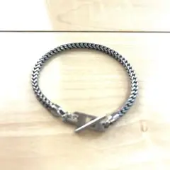美品 ディーゼル ブレスレット チェーン Dロゴ シルバー ステンレス トグル式