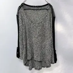 コイン1804 異素材ドッキング トップス 長袖 メッシュ ラフ M《a734