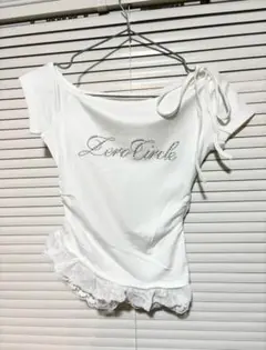リボンストラップレースTシャツ ホワイト 新品未使用 emmy 地底人 系
