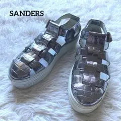 サンダース SANDERS グルカサンダル シルバー メタリック 厚底 23.5