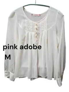 即日発送　pink adobe ホワイト M 長袖トップス【A0083】