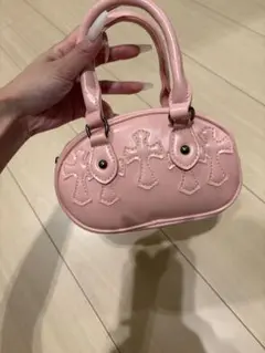 ピンク クロスモチーフ ショルダーバッグ