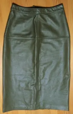 Spick and Span レザースカート  カーキ