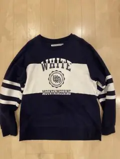 CONTRASTED COLLEGE LOGO PRINTED SWEAT